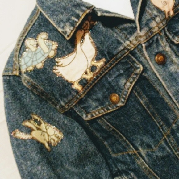 Vintage Tomorrow's Generation Kids Denim Animal Farm Patch Jacket Size 12 Unisex - Picture 3 of 8